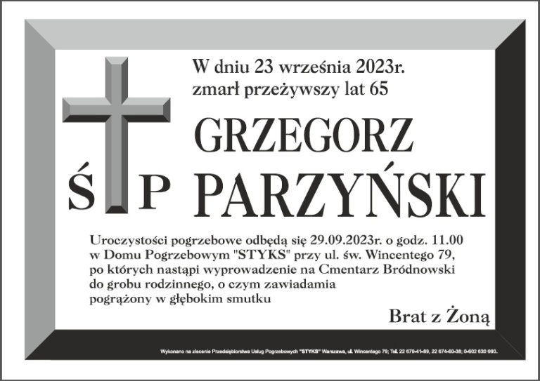 Read more about the article Ś.P. Grzegorz Parzyński